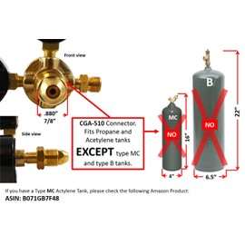 SÜA - Oxygen and Propane Regulators Welding Gas Gauges Pair - Rear Entry - LDP series - Check all the pictures and read the full description of this product to make sure it fits your tanks and hoses