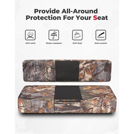 KEMIMOTO Mule Seat Cover Compatible with Kawasaki Mule 600/610 (2005-2016) & Mule SX (2017-2023), Camo Water-Resistant UTV Bench Seat Cover for Dogs & Cats- Durable Fabric with UV PVC Coating