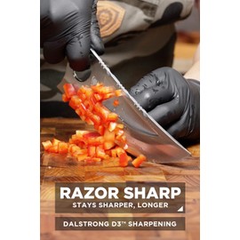 Dalstrong Venator Knife - 7 inch - Valhalla Series - Premium 7CR17MOV-X Stainless Steel - Celestial Resin & Wood Handle - Razor Sharp - Kitchen Cooking Chef's Knife - Leather Sheath