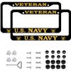 2 PCS for U.S. Navy License Plate Frames,Black Aluminum Retired