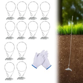 12 Pack Drive-In Ground Earth Anchors with 30inch Cable, Earth Anchor Heavy Duty for High Winds, Easy Hook Anchor for Fixing Shed, Carports, Tent, Swing Set, Greenhouse, Gazebo. (30inch - 12pcs)