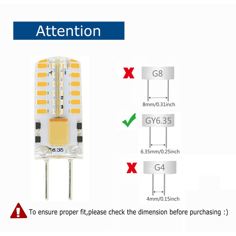 Lamsky DC12V G6.35 GY6.35 LED Bulb,3W Warm White,25W Equivalent (4-Pack)