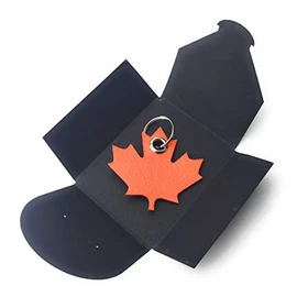 filzschneider Felt Key Fob Maple Leaf Canada Orange as Key Ring / Luggage Tag and Special Gift with Eyelet and Key Ring Made in Germany, neutral