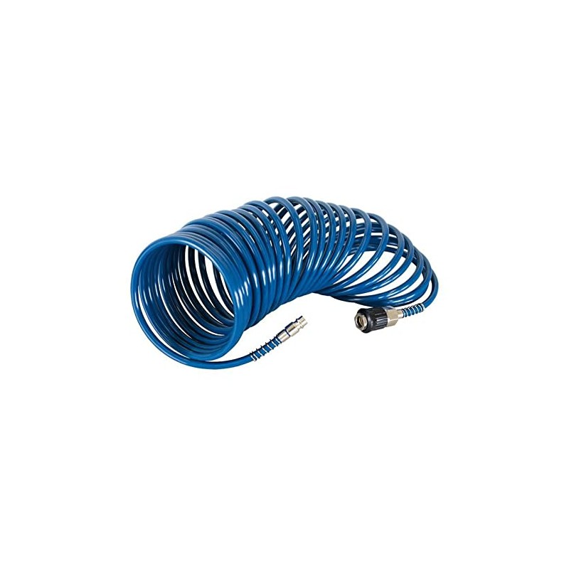 Scheppach Spiral Hose 10 m Blue 1/4 Inch Plug Nipple