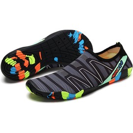 Jasinber Zapatos de agua, Zapatos Acuáticos Descalza para Hombres y Mujeres, Calzado Deportivo de Secado Rápido para Natación, Surf,Playa y Actividades Acuáticas (Negro, adult, measurement_27_point_5_centimeters, measurement, jp_footwear_size_system)