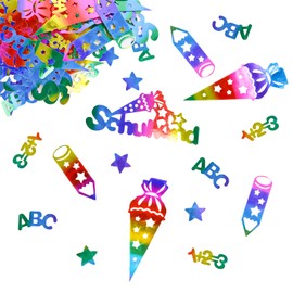 KOBOKO Pack of 100 Glitter Table Decoration Confetti Large School Child 2025 Decorative Confetti, First Day of School Decoration, Confetti for First Day of School