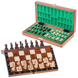 Square Chess Game Magnetic Classic Wooden Chess Figures and Chess Board