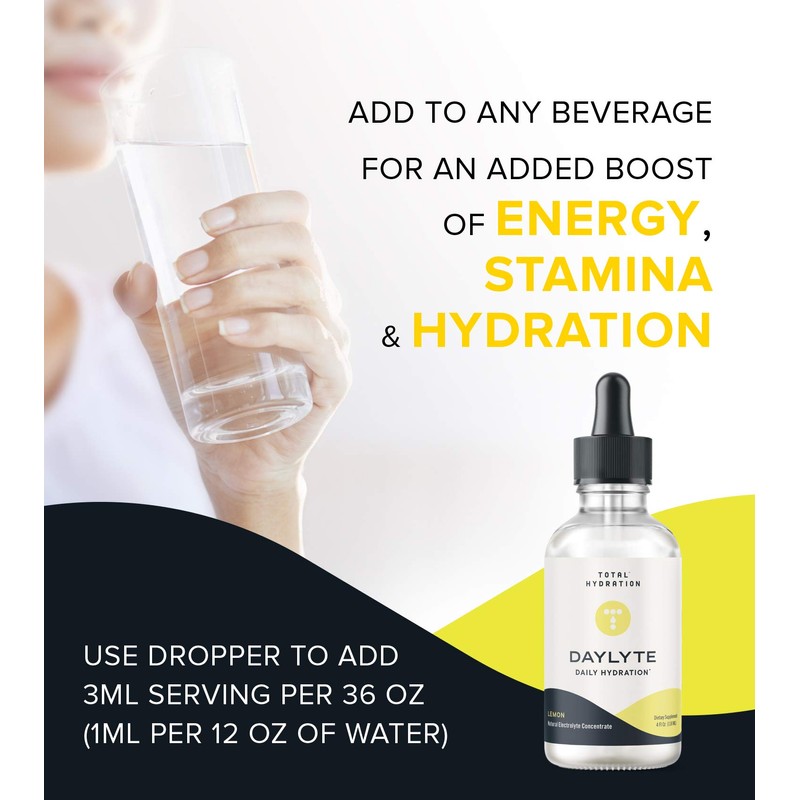 Daylyte Electrolyte Drops, Lemon, Sugar Free Daily Hydration Supplement with