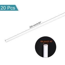 QUARKZMAN ABS Plastic Rod, Round Rod, 4mm x 250mm, for DIY Model Material, Architectural Model Making, DIY Sand Table, Pack of 20