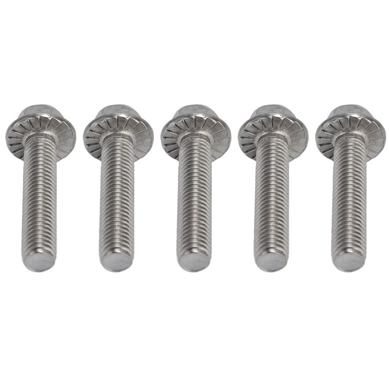 20Pcs M10x1.5 Screw Bolts A2‑70 Stainless Steel Flanged Hex Head