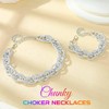 Fashband Choker-Halsketten-Set, klobige Punk-Halskette, kubanische Glieder-Halskette, Schmuck, 2 Stück, für