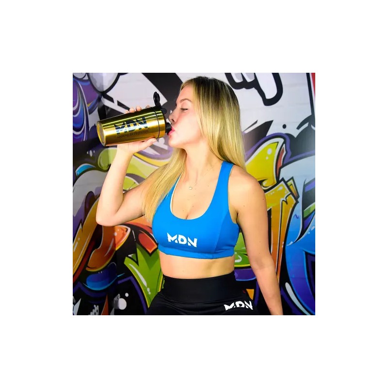 Vaso Shaker Aluminio Dorado Mdn Sports Mezclador Proteínas