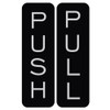 Basic Vertical Push Pull Door Sign (Black/Silver) - Small