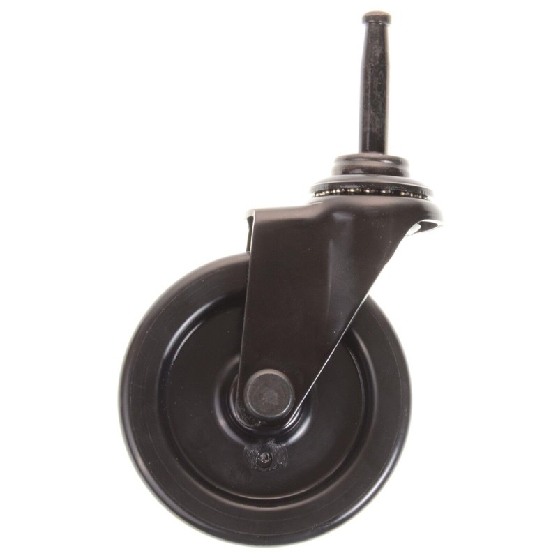 3" Black Nylon Swivel Casters Smooth Stem Two Locking Two