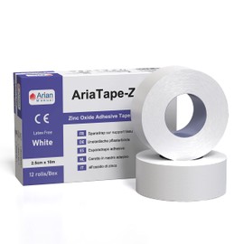 AriaTape 2.5cm x 10m Zinc Oxide Tape - 1 Roll | Sports & Blister Prevention | Ankle Support for BJJ, Physio, Medical Use | Athletic Tape for Wrist, Knee, Finger, Sports Strapping