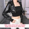 HeiBai Xiong Cropped Leather Jacket Goth Moto Half Jackets For