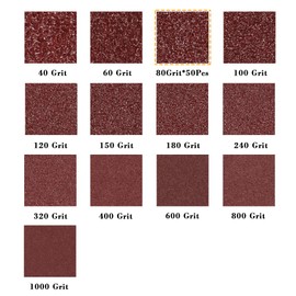 SPEEDWOX 50 Pcs Triangle Sanding Pads Hook and Loop 80 Grit Oscillating Sanding Pad 90mm 6 Holes Fit 3-1/2 Inches Oscillating Multi Tool Detail Sander Sandpaper Triangle Sanding Discs Sanding Tool