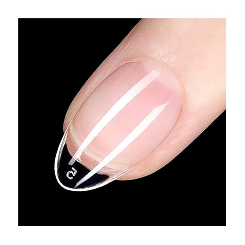 Almendra Corto Uñas Tips, 600Pcs, 12 Tamaños Pre-Formado Medio Mate