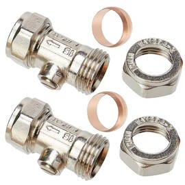 UKDD® 15mm Isolation Ball o fix Valves Straight Suitable HOT & Cold WRAS Approved (Pair) Chrome