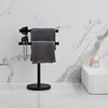 Black Hand Towel Holder Stand, Double T-Shape Hand Towel Stand