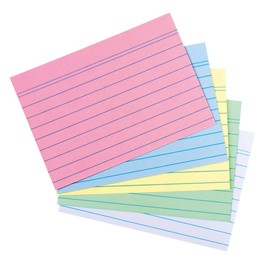 200 Herlitz Index Cards DIN A8 / Lined / 5 Colours