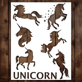 Unicorn Stencil | Reusable Cute Fantasy Awesome Unicorn Kids Children Stencils for Painting on Wood, Glass, Wall, Rock, Fabric, Walls, Canvas, Glassware | Unicorn Stencil Template 8.5"x 11"