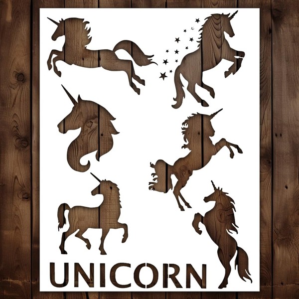 Unicorn Stencil | Reusable Cute Fantasy Awesome Unicorn Kids Children