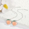 Peach Earrings Sterling Silver Peach Threader Earrings Fruit Jewelry For