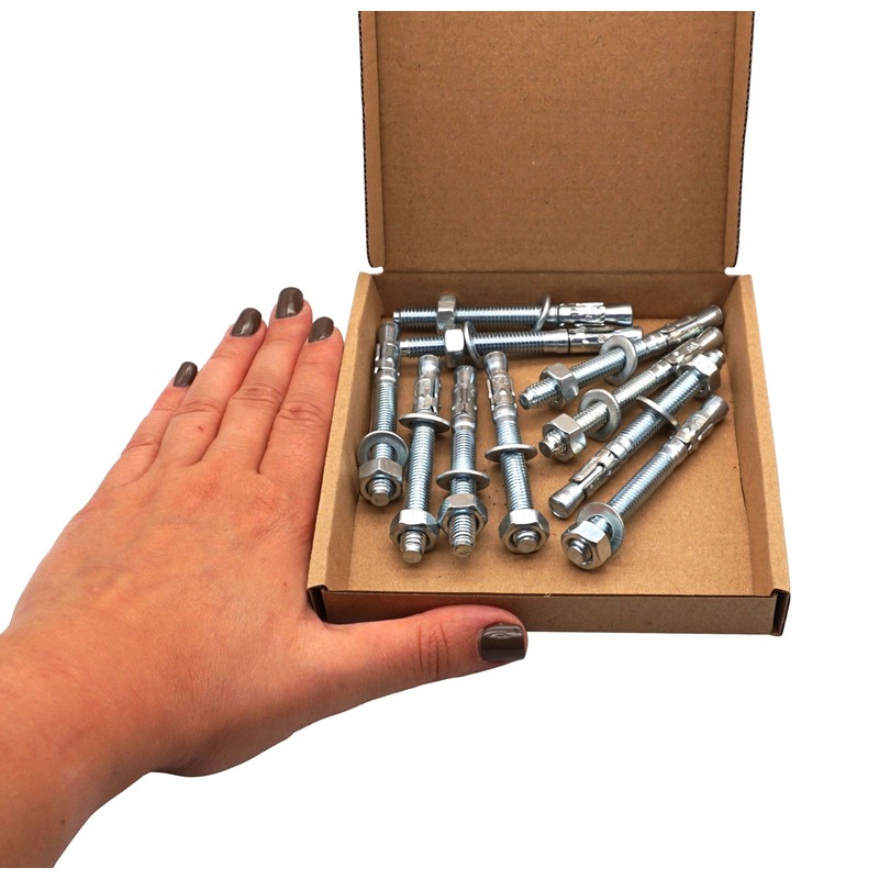 SKIR'CO (Pack of 10) Galvanised Wedge Anchors M8 x 80