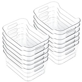 CiWiVOKi Clear Plastic Storage Bins, Set of 12, Multi-Use Organization and Storage Containers for Pantry, Cabinet, Refrigerator, Freezer, Bathroom, Organizer Bins for Home & Kitchen