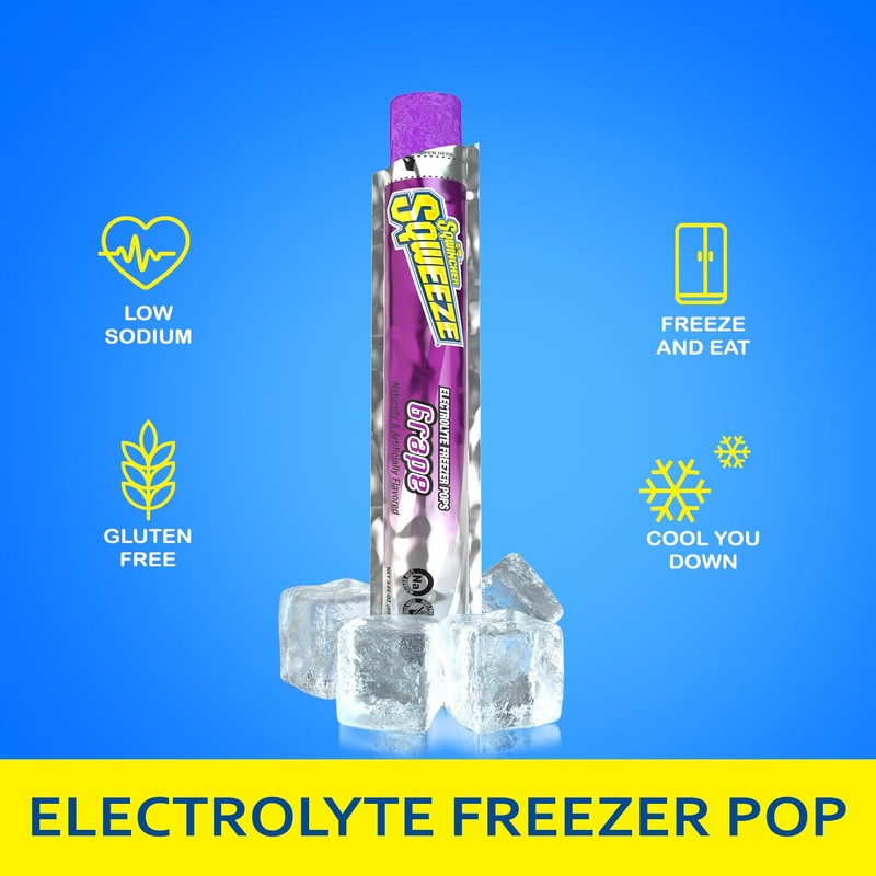 Sqwincher Sqweeze Low Sodium Electrolyte Freezer Pops, 5 Flavor Variety