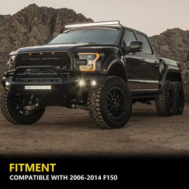 NKCELL POWER F150 LED Fog Lights for 2006-2014 Ford Accessories, 4.5 Inch Round Bumper Driving White Light Fog Lamps Assembly Repacement, DOT SAE Certification, IP67 Waterproof(2-PCS)