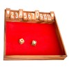 Shut The Box 12 Large Red Flap Game as Wooden