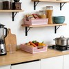 4 Pack Plastic Storage Basket with Handles, Wide Shallow Organizer