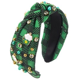 scicent Hair Bands Rhinestone Embellished Head Bands Fashion Wide Top Knot Headband Padded Hair Accessories for Women Non-Slip Hair Hoops Party Hair Piece for Women - 25712