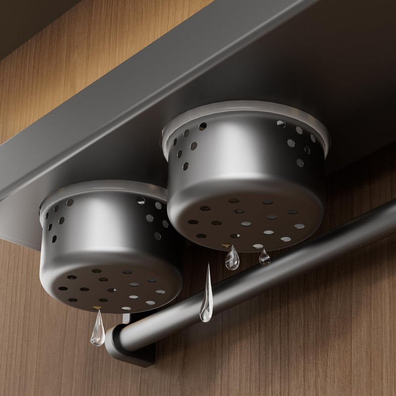 Vireldora utensil hanger, wall mounted kitchen rail with hooks, waterproof