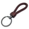 LABEN Key Chain Lambskin Handwoven Genuine Leather Keychain - Brown