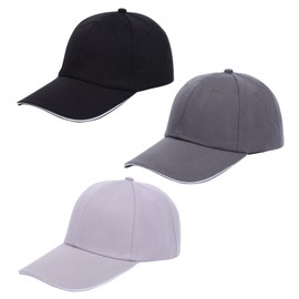 Risipu 3 Pcs Baseball Cap 6 Panel Plain Baseball Hats for Men Women, Adjustable Breathable Summer Sun Visor Hat Casual Outdoor Sport Hat