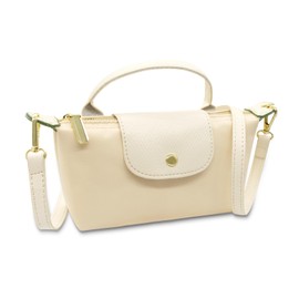 Long Keeper Mini Crossbody Bag for Women Small Nylon Tote Bag Colorblock Shoulder Handbag Top Handle Purse Phone Clutch Bag (Cream Yellow)