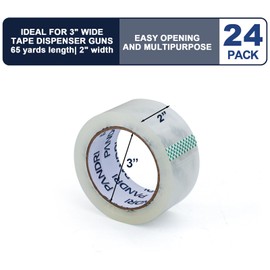 PANDRI Packing Tape, 24 Rolls Heavy Duty Clear Packaging Tape for Shipping Packaging Moving Sealing, 2 inches Wide, 65 Yards Per Roll, Total 1560 Yards