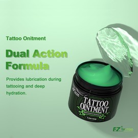 EZ Tattoo Creme 150g - Grün Tattoo Balm zum Schmieren und Befeuchten, Tattoo Nachsorge Onitment für Neue & Heilende Tattoos, Beruhigende Reparatur Tattoo Zubehör