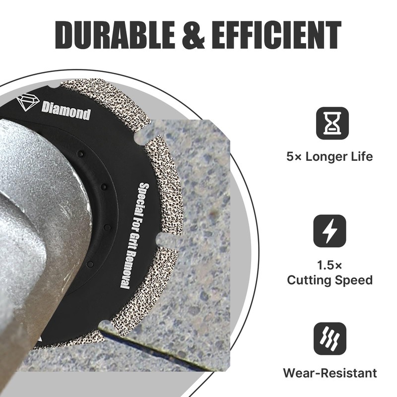 Vearter Diamond Oscillating Saw Blades 4PCS, 3'' Universal Multitool Blades