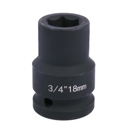 Deep 6-Point Impact Socket 3/4" Drive 18mm,Chrome Molybdenum Steel, Anti-Rust Metric Hex Socket for Car Repairs and Impact Wrench