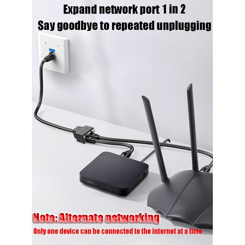 Ethernet Splitter 1 to 2 RJ45 Network Cable Adapter, Note