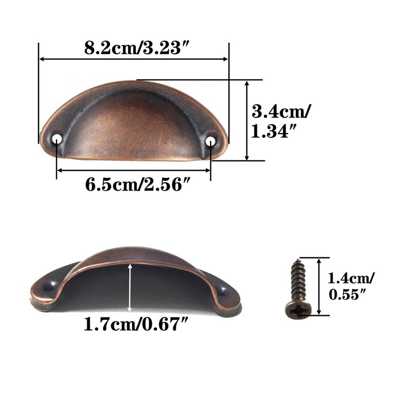 Beilala Kitchen Cabinet Cup Handles, 12 Pack Cupboard Cup Pulls