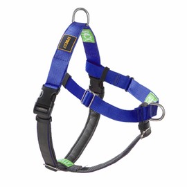 APDEXY Freedom No Pull Dog Harness for Large Dogs, Easy Walker, Anti Pull with Two Stainless D-Rings, Comfortable, Sewn-in Instructions Tags for Easy Use (Blue, L)
