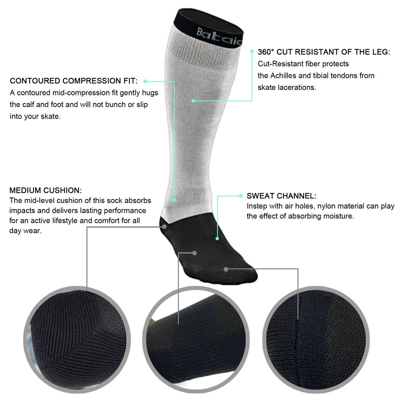 Cut Resistant Hockey Socks,Performance Knee High Cut Resistant socks,Level 3