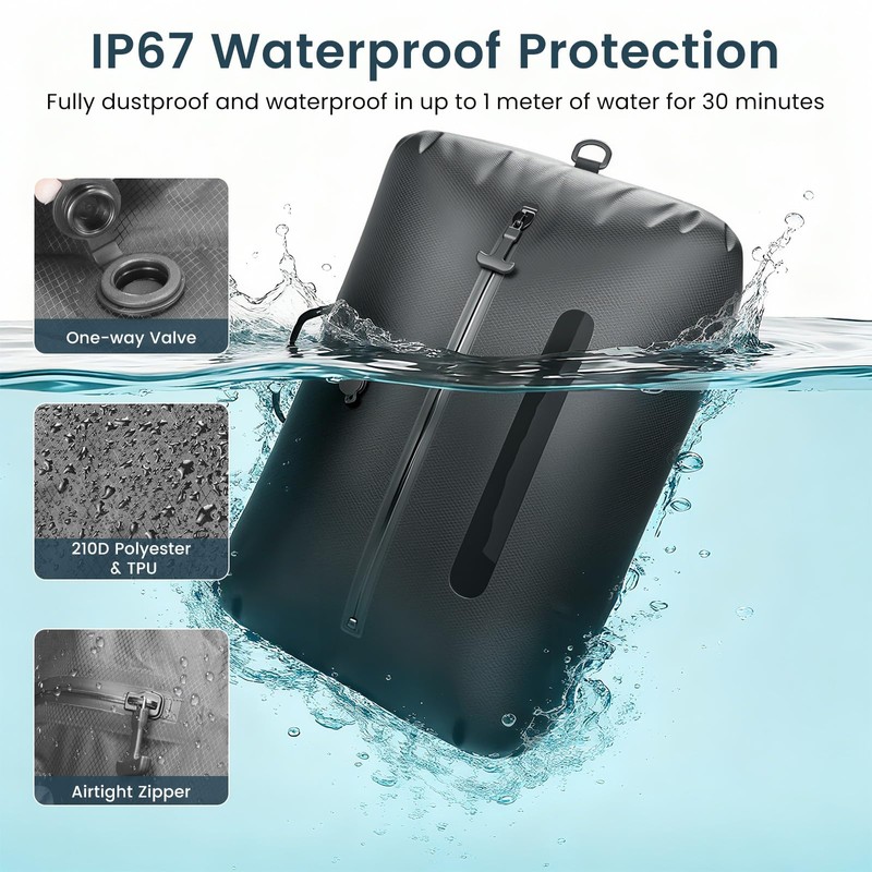 Vacuum Bags for Travel with Pump & Adjustable Strap, 40L