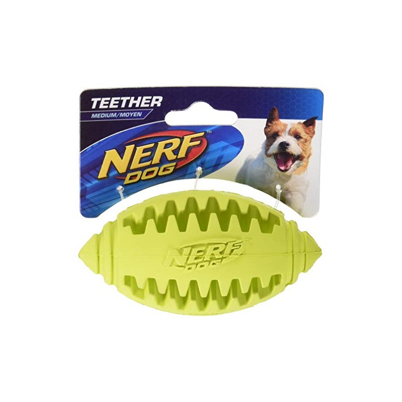 Nerf Dog Football Teether Toy, Medium,assorted colours