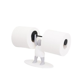 Stand Weightlifter with Barbell, Weightlifter Toilet Roll Holder,Fitness Enthusiasts Fun Bathroom Kitchen Decor, Unique 3D Printed Design Toilet Paper Holder